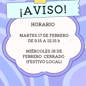 Aviso del Centro de lectura Carmen Crespo